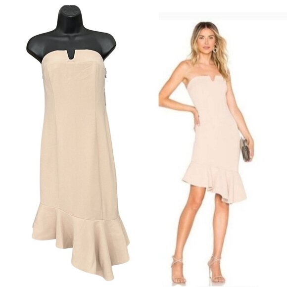Chrissy Teigen x REVOLVE [Medium NWT] Micah Mini Dress in Nude - Picture 2 of 14